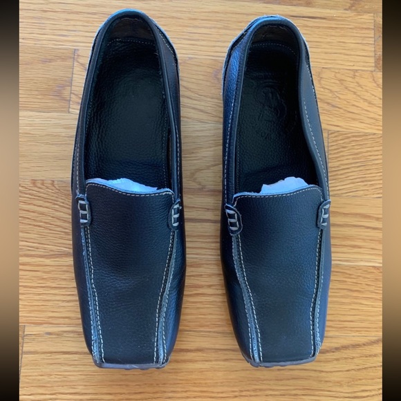 STREET WORK Womens Blue Leather Square Toe Slip-On Loafers Work Shoes Flats Sz 7 - Picture 5 of 12